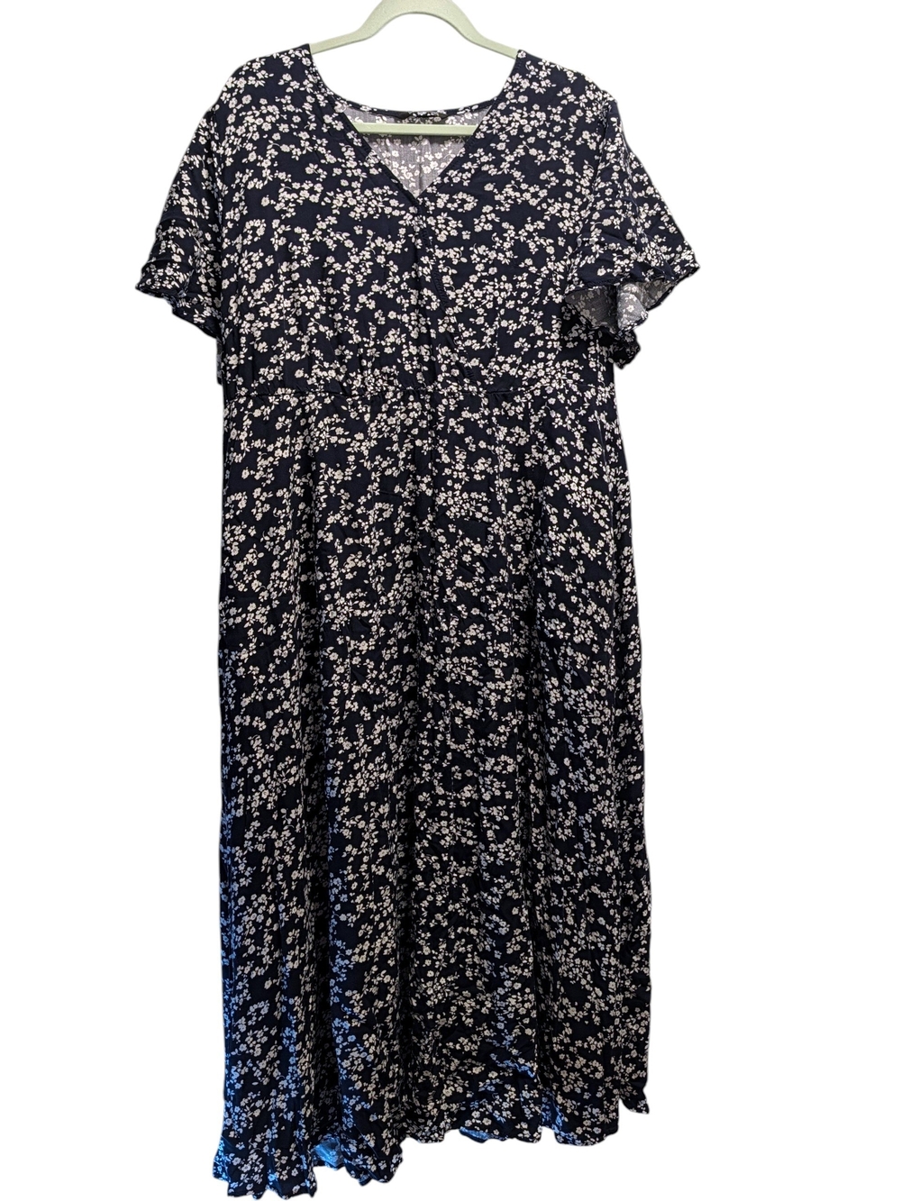 Bloom Dress - Flutter Sleeve Ditsy Floral Pocket Split Maxi Dress, Size 18 20 - Picture 4 of 5